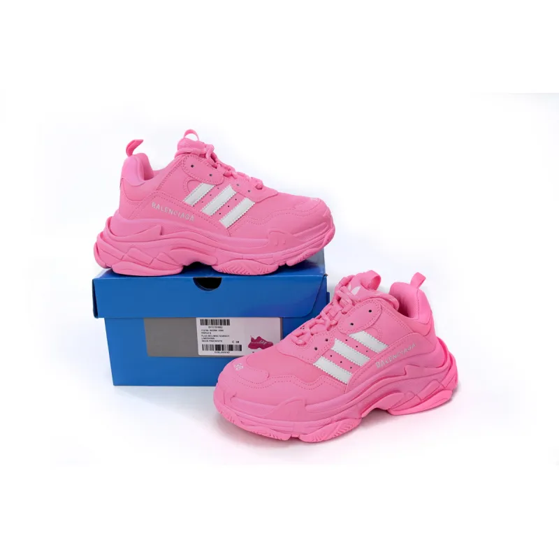 LJR Balenciaga x adidas Triple S Neon Pink (Women's),712764W2ZB65590