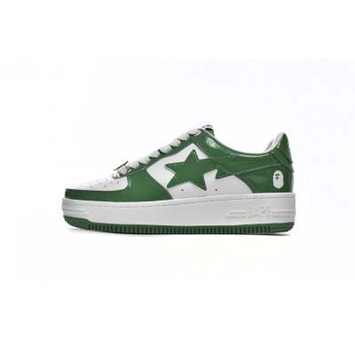 LJR A Bathing Ape Bape Sk8 Sta Low Apple Green Patent Leather,1G70-109-0015 01
