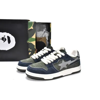 LJR A Bathing Ape Bape Sk8 Sta Low Dark Blue Gray,1G70-109-0010 02