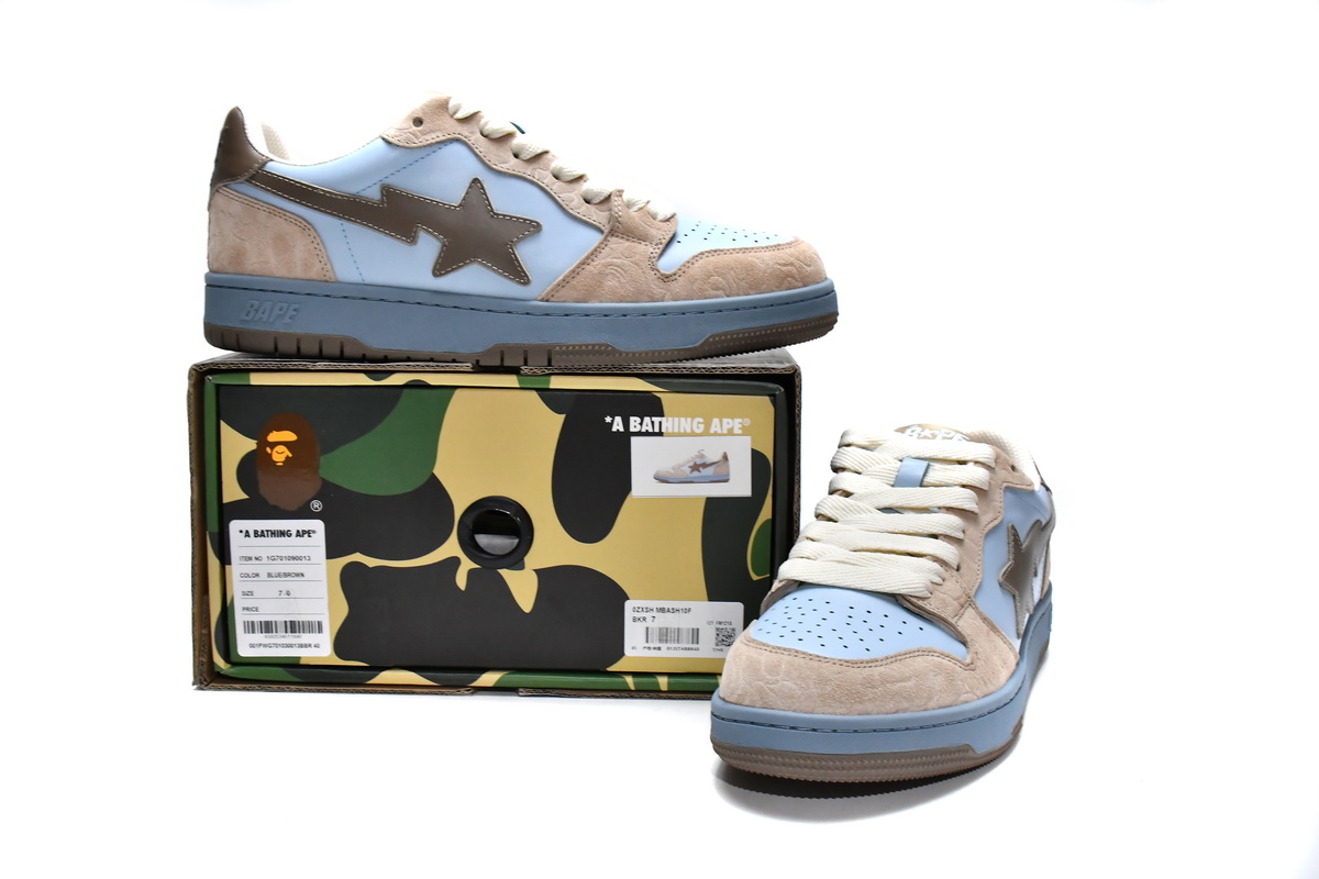LJR A Bathing Ape Bape Sk8 Sta Low Ice Cream Blue Pink,1G70-109-0013