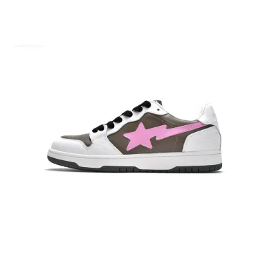 LJR A Bathing Ape Bape Sk8 Sta Low Milkshake White Pink,1G70-109-0012 01