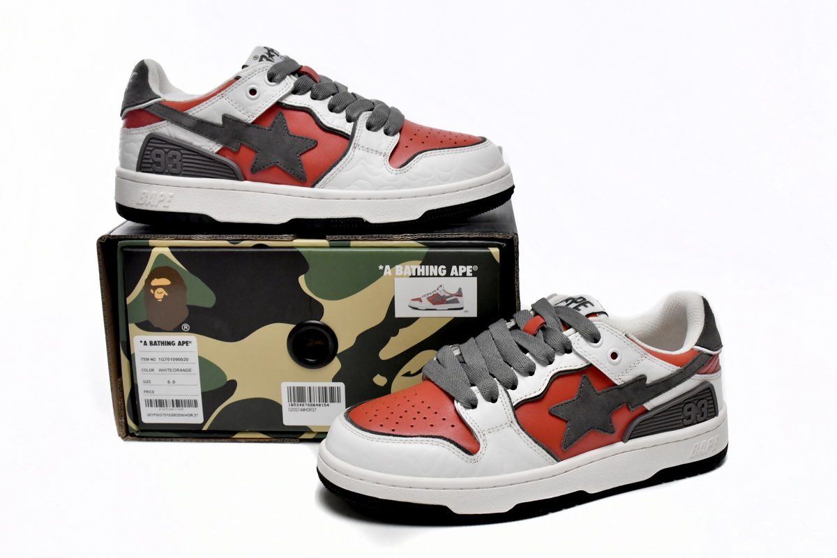 LJR A Bathing Ape Bape Sk8 Sta Low Ultraman White  Red,1G70-109-0020