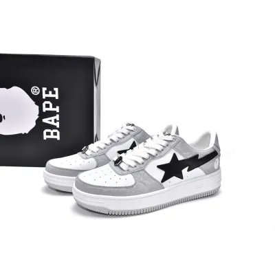 LJR A Bathing Ape Bape Sk8 Sta Low White Gray Black,1G70-109-0004 02