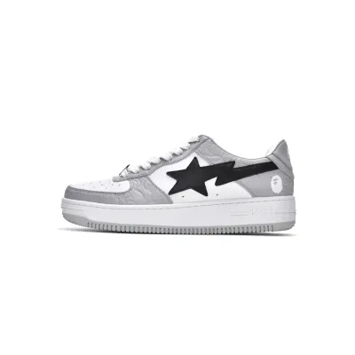 LJR A Bathing Ape Bape Sk8 Sta Low White Gray Black,1G70-109-0004 01