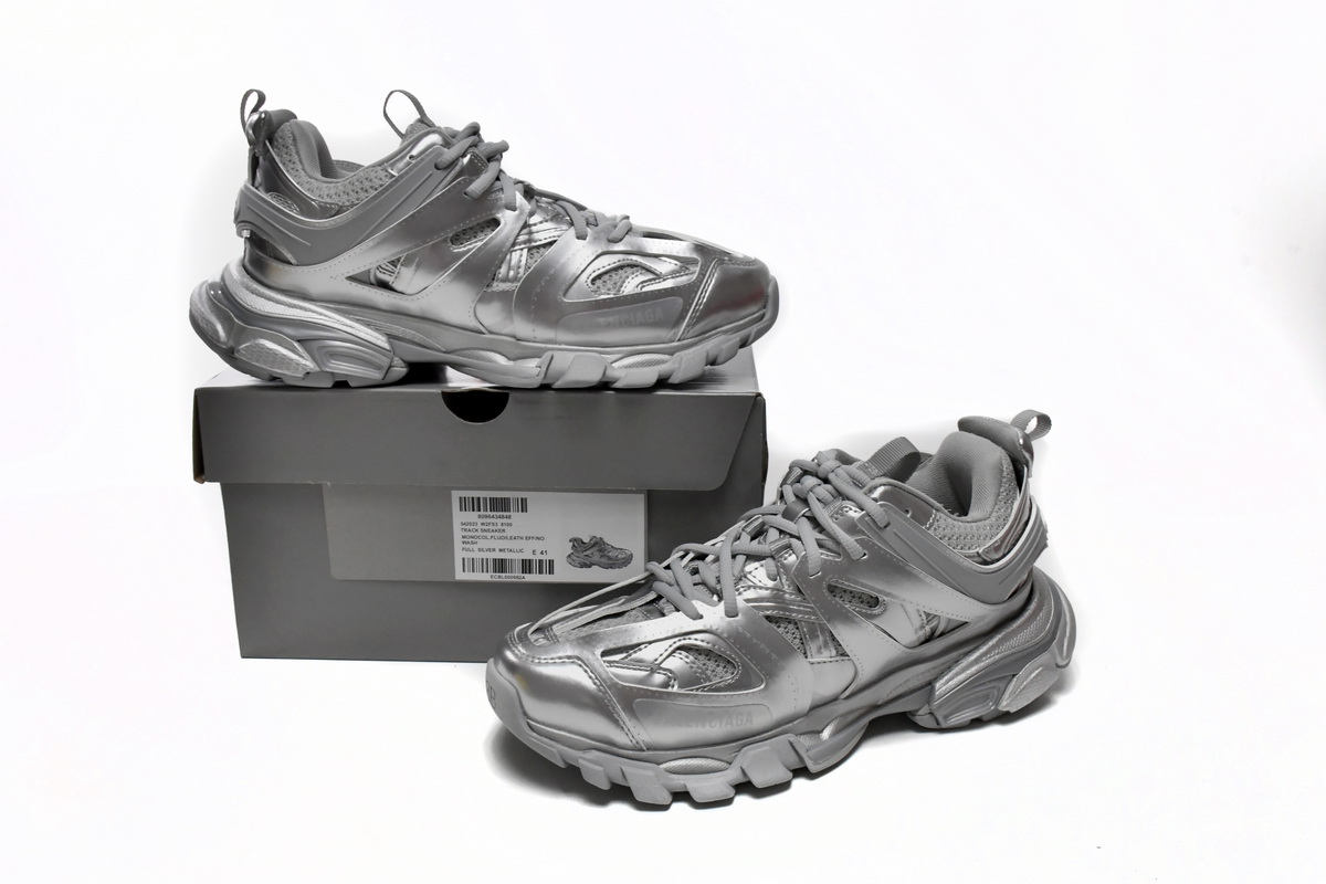 LJR Balenciaga Track.2 Open Sneaker Bright Silver,542436 W2FS3 8100