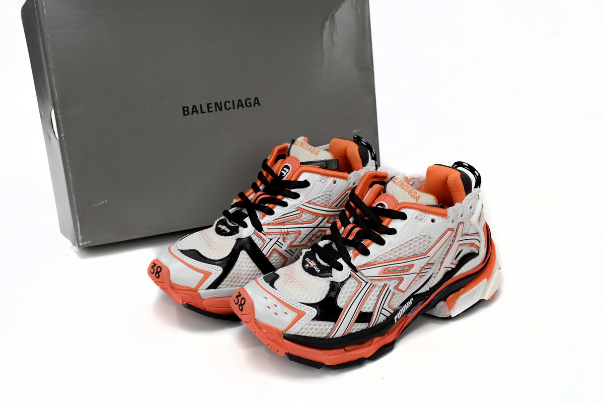 LJR Balenciaga Runner White Orange Black , 677402 W3RB7 9051