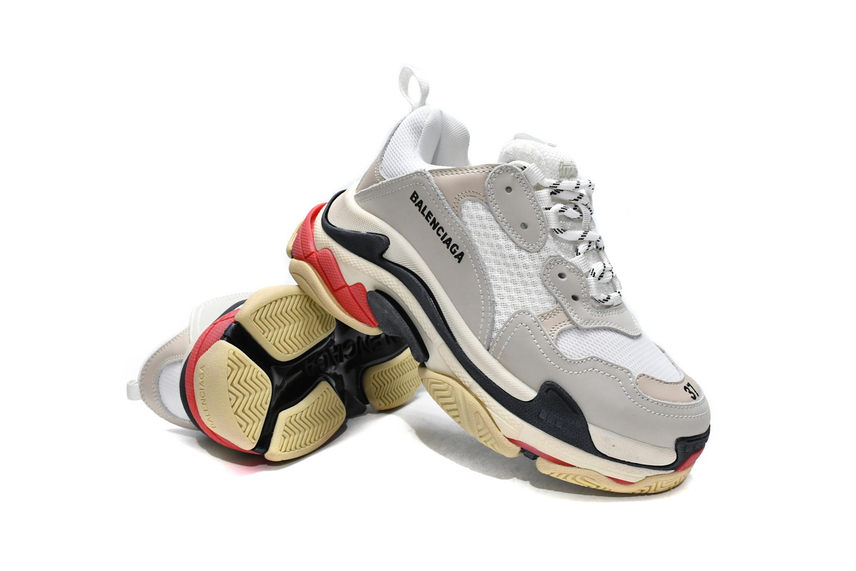 LJR Balenciaga Triple S White Dark Grey Red,524037 W09E1 9000