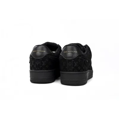 LJR Louis Vuitton x Nike Air Force 1 All Black,1A9VD7 02