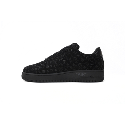 LJR Louis Vuitton x Nike Air Force 1 All Black,1A9VD7 01