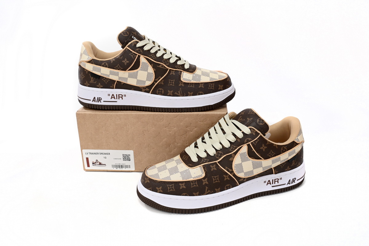 LJR Air Force 1 Low Louis Vuitton Monogram Brown Damier Azur