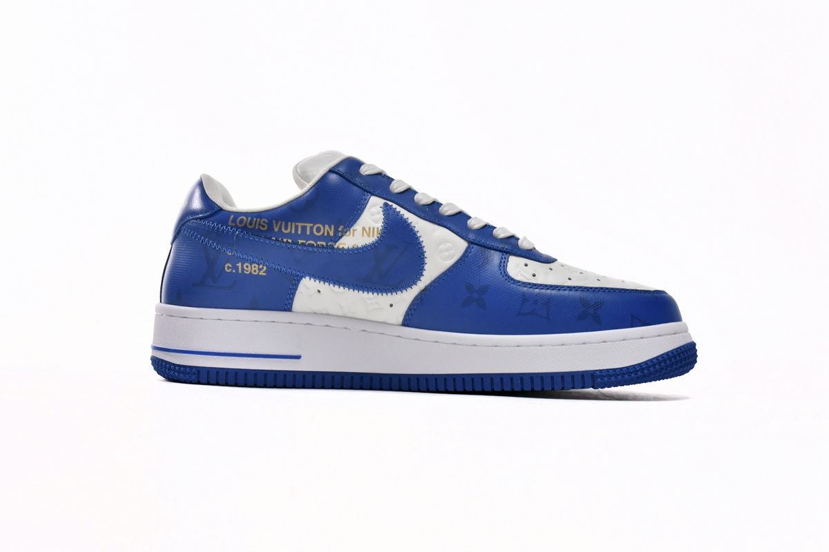 LJR Louis Vuitton Nike Air Force 1 Low By Virgil Abloh White Royal