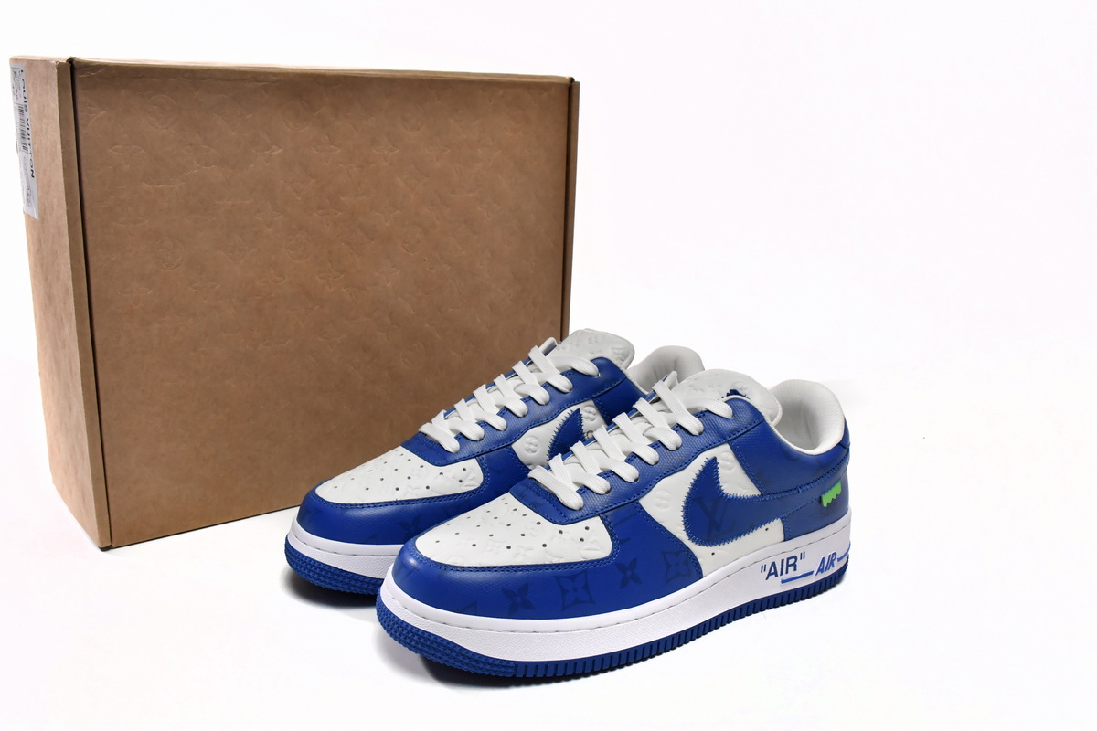 LJR Louis Vuitton Nike Air Force 1 Low By Virgil Abloh White Royal