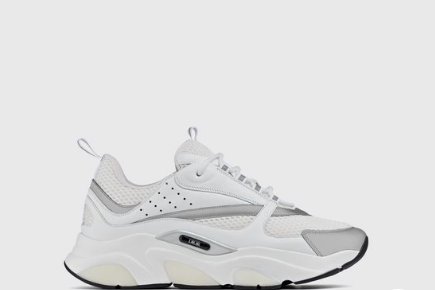 LJR Dior B22 Sneaker White Technical Mesh With White And Silver-tone Leather
