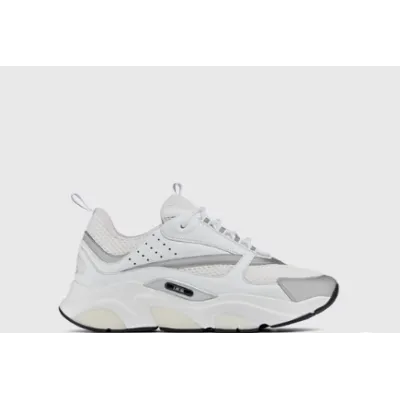 LJR Dior B22 Sneaker White Technical Mesh With White And Silver-tone Leather 01