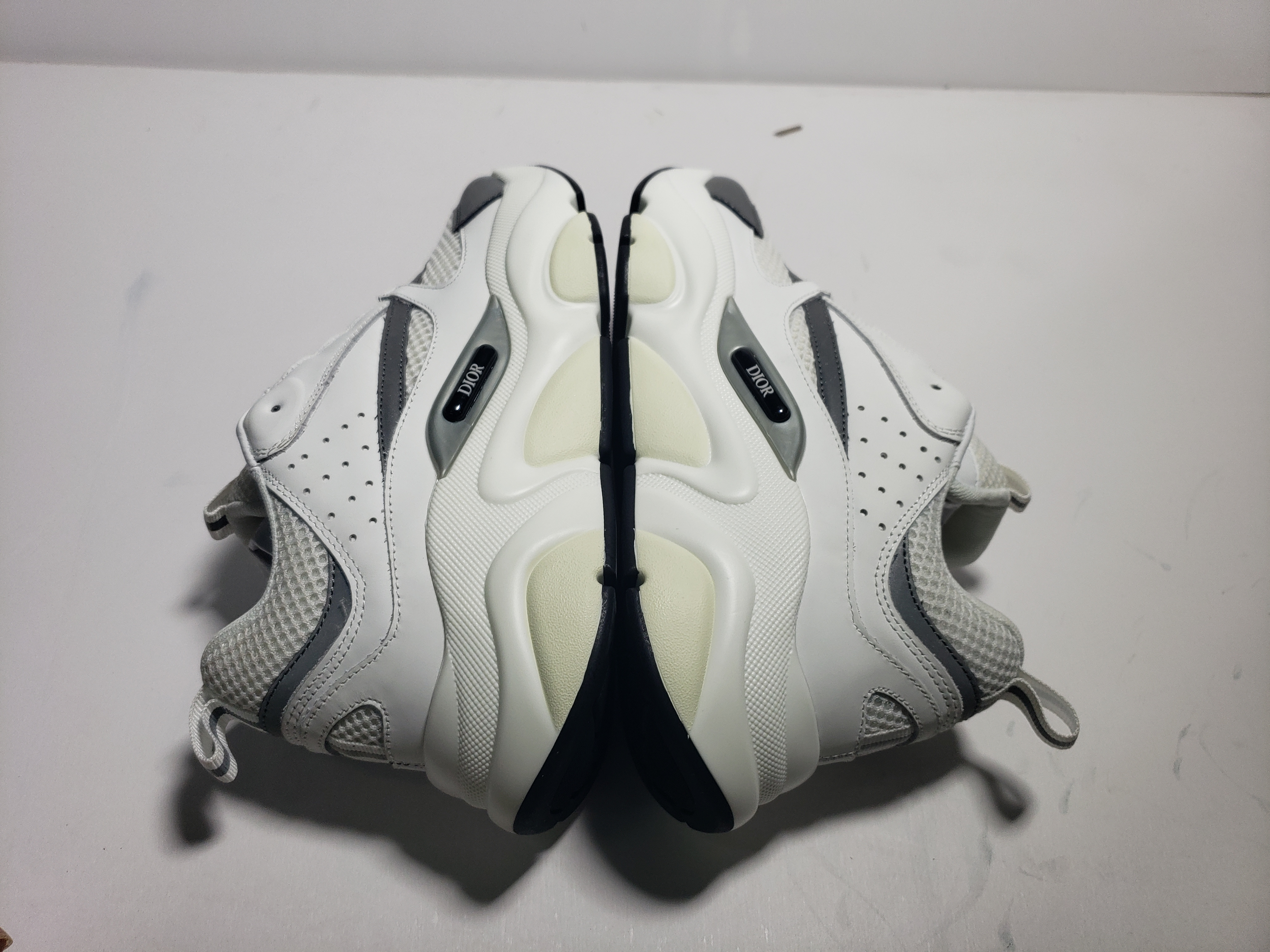 LJR Dior B22 Sneaker White Technical Mesh With White And Silver-tone Leather