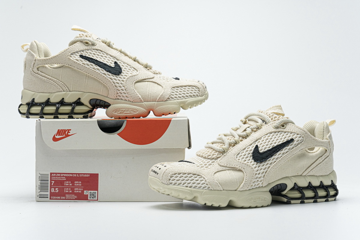 LJR Air Zoom Spiridon Cage 2 Stussy Fossil