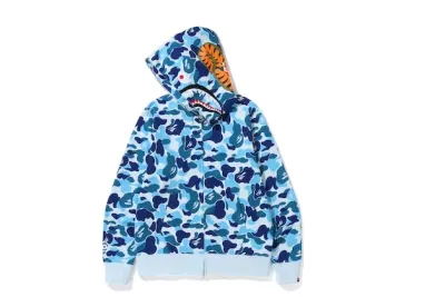 BAPE Big ABC Camo Shark Full Zip Hoodie Blue 01