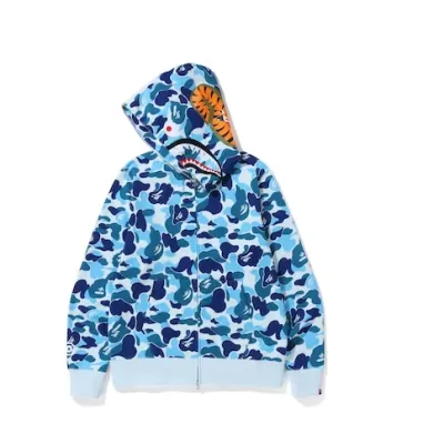 BAPE Big ABC Camo Shark Full Zip Hoodie Blue 01