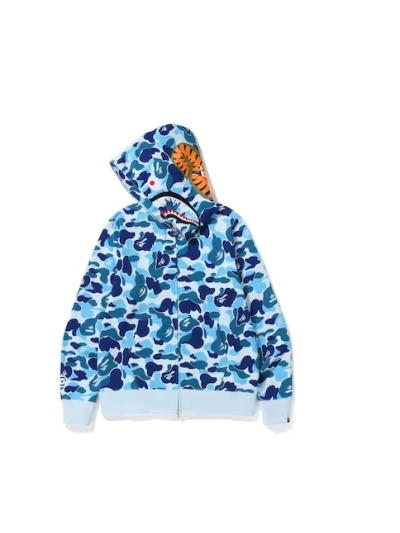 BAPE Big ABC Camo Shark Full Zip Hoodie Blue 01