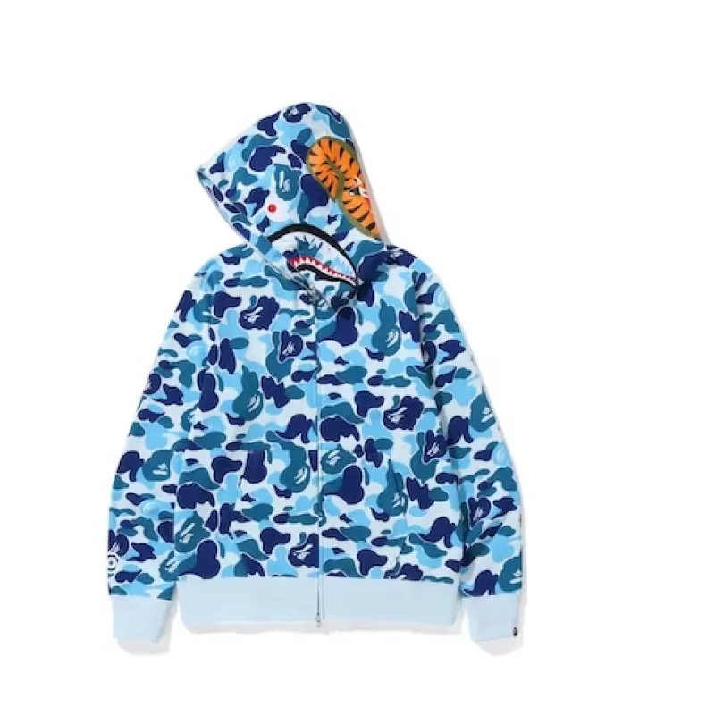 BAPE Big ABC Camo Shark Full Zip Hoodie Blue