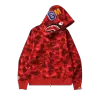 BAPE Color Camo Shark Full Zip Hoodie Red