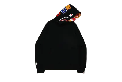 BAPE Shark x Tiger Pullover Hoodie Black 01