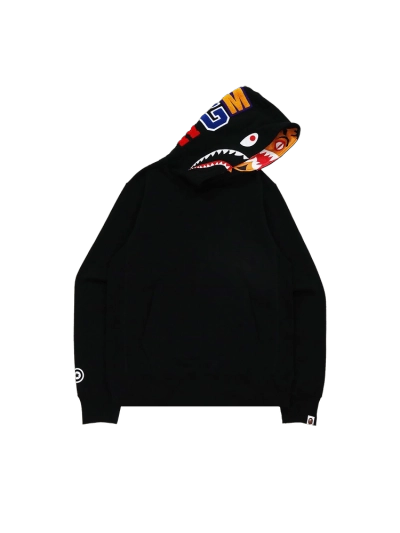 BAPE Shark x Tiger Pullover Hoodie Black 01