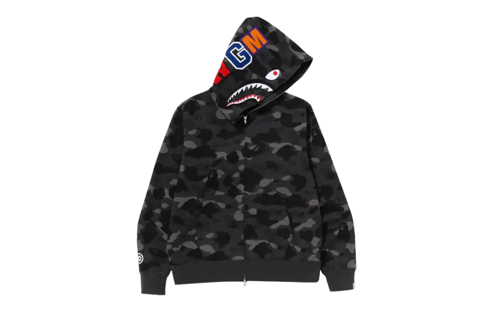 BAPE Color Camo Shark Full Zip Hoodie Black