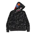 BAPE Color Camo Shark Full Zip Hoodie Black