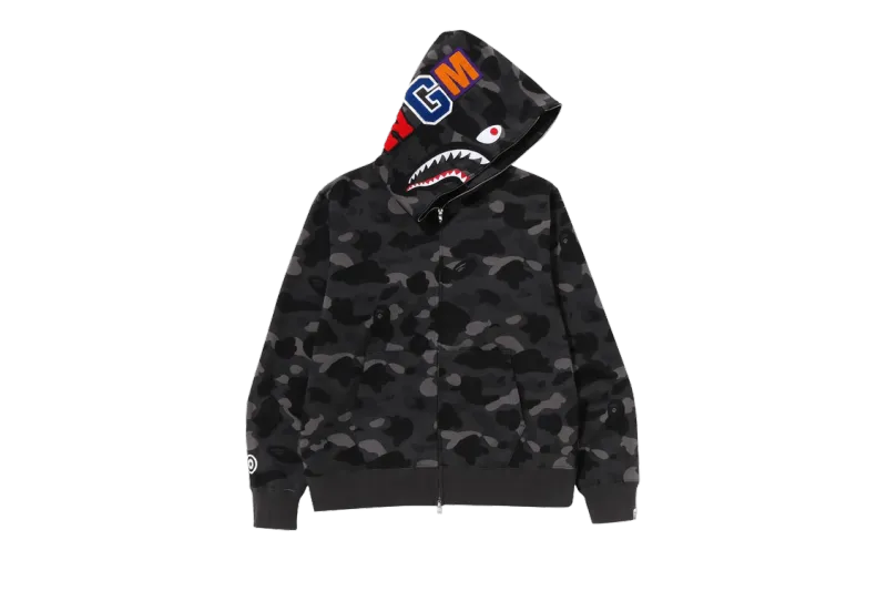 BAPE Color Camo Shark Full Zip Hoodie Black