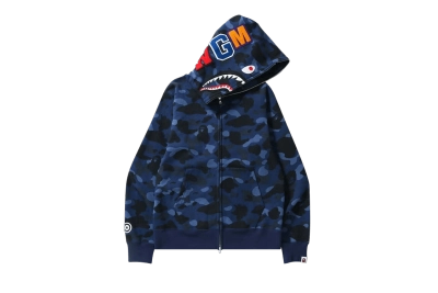 BAPE Color Camo Shark Full Zip Hoodie Navy 01