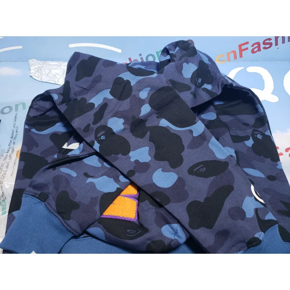 Perfectkicks BAPE Color Camo Shark Full Zip Hoodie Navy