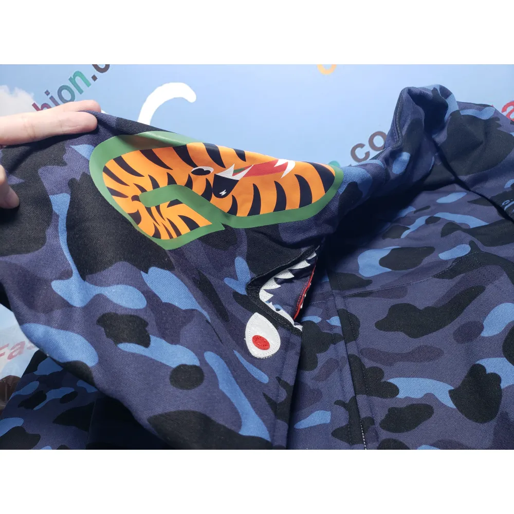 Perfectkicks BAPE Color Camo Shark Full Zip Hoodie Navy