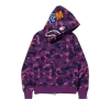 BAPE Color Camo Shark Full Zip Hoodie Purple