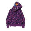 BAPE Color Camo Shark Full Zip Hoodie Purple