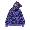 BAPE 1st Camo Jersey Shark Full Zip Hoodie Purple
