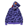 BAPE 1st Camo Jersey Shark Full Zip Hoodie Purple