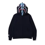 Perfectkicks BAPE ABC Camo Shark Wide Fit Full Zip Double Hoodie Navy