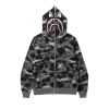 BAPE Grid Camo Shark Full Zip Hoodie Black