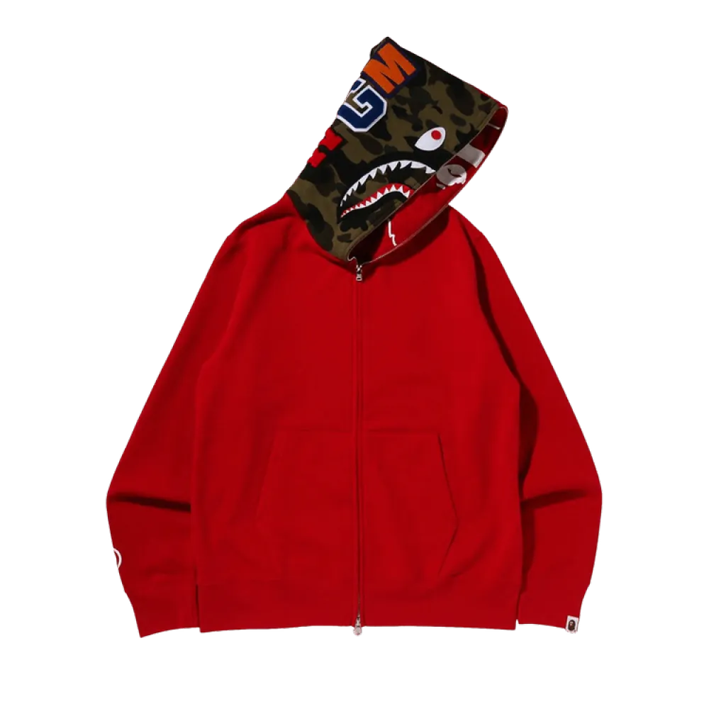 BAPE Crazy Face Full Zip Hoodie Red