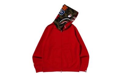 BAPE Crazy Face Full Zip Hoodie Red 01