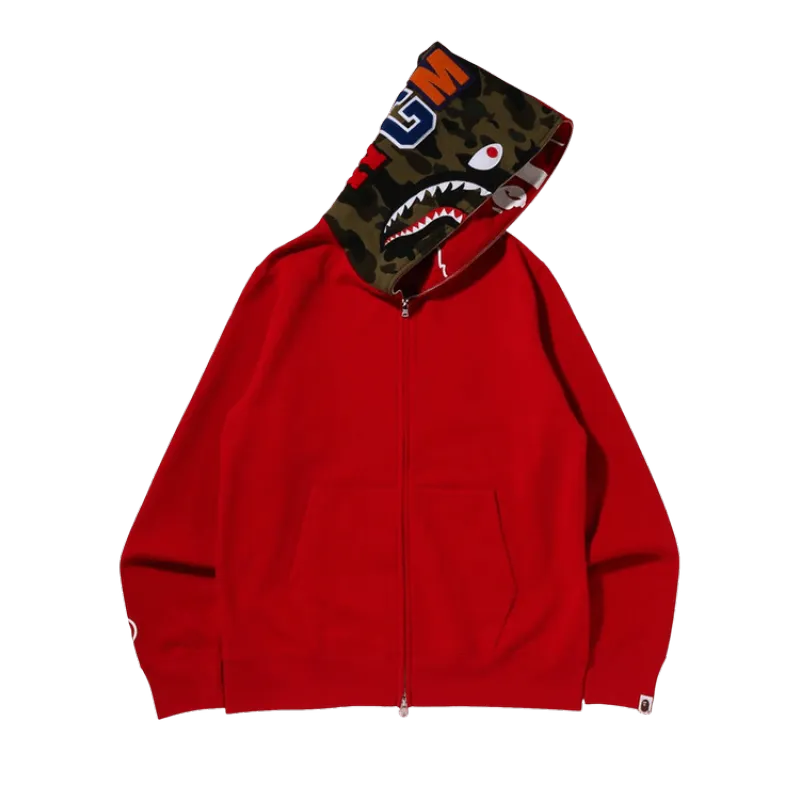 BAPE Crazy Face Full Zip Hoodie Red