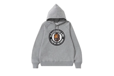 BAPE Year Of The Boar Pullover Hoodie Grey 01