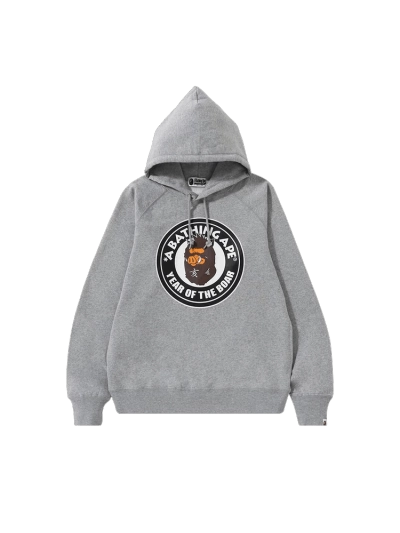 BAPE Year Of The Boar Pullover Hoodie Grey 01