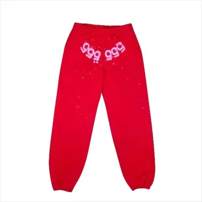 SP5DER Worldwide Red 555 Joggers 01
