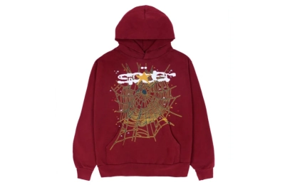 SP5DER Logo Maroon Hoodie 01