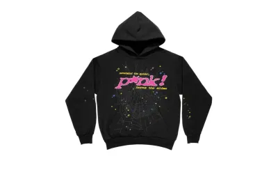 SP5DER Young Thug Black Punk Hoodie 01
