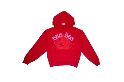 SP5DER Worldwide Red 555 Hoodie 01