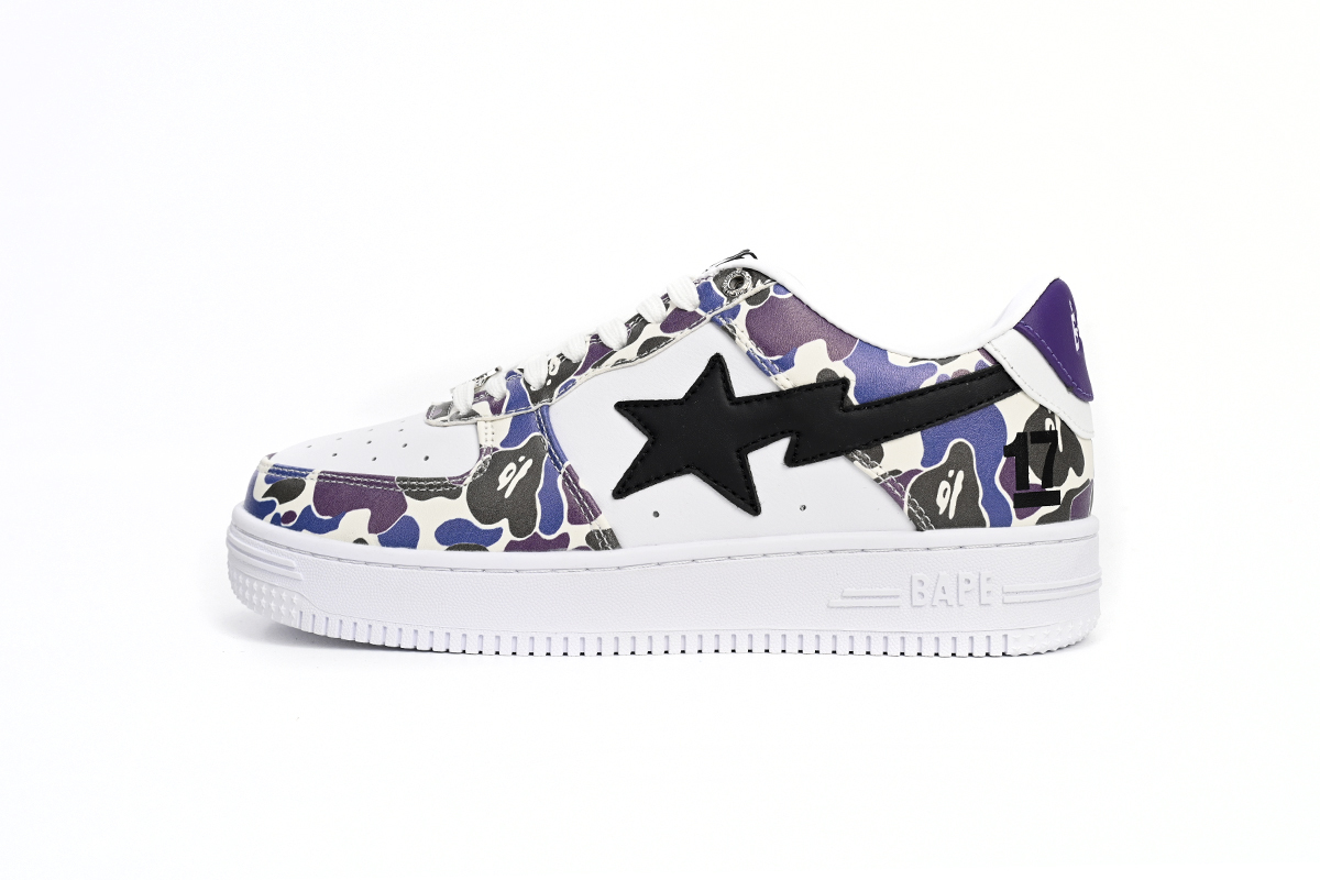 Special Sale A Bathing Ape Bape Sta Low White Purple Color Spray,1J22 291 004