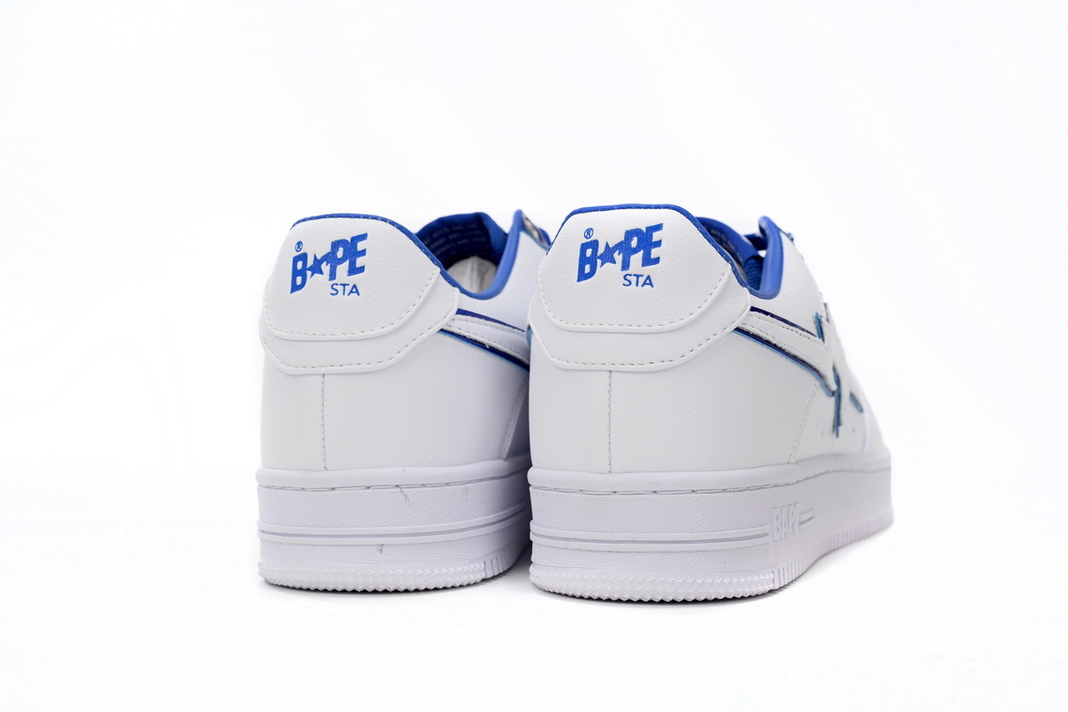 Special Sale A Bathing Ape Bape Sta Low White and Blue Border,1J30-191-017